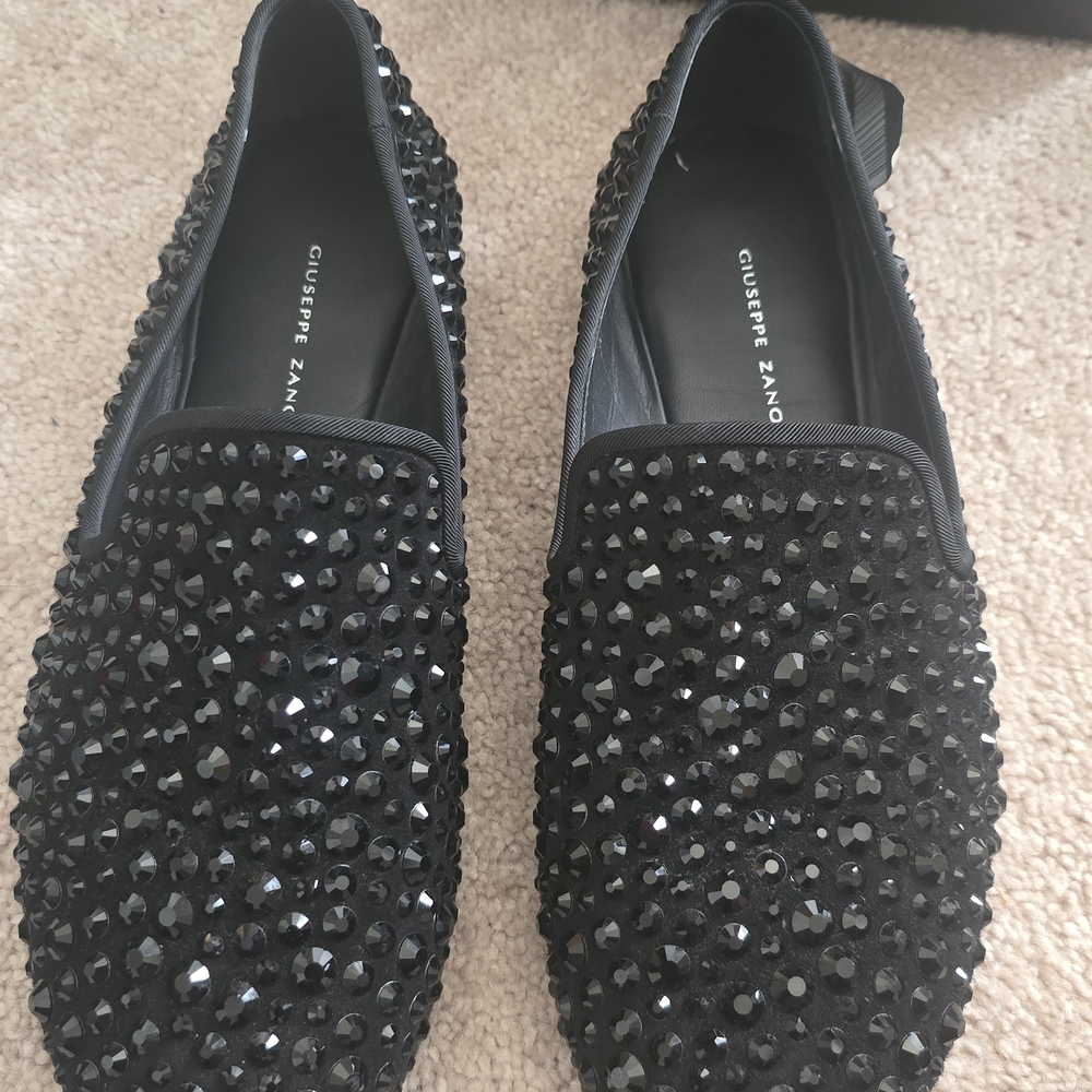 Giuseppe Zanotti Black Studded Loafers